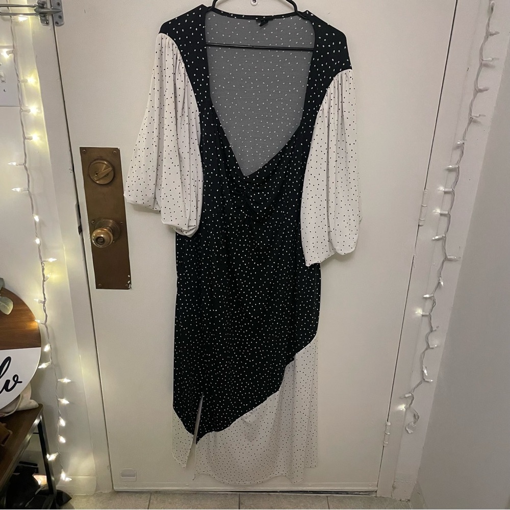 Torrid Black and White Polka Dot Maxi Dress